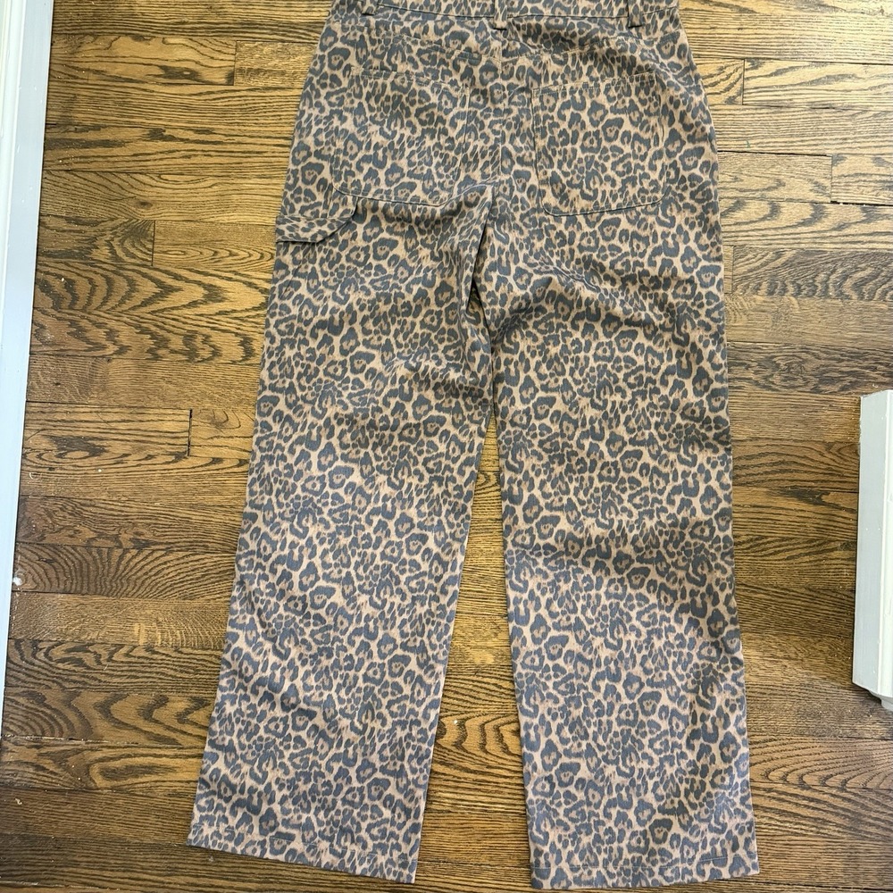 NOISY MAY‎ Women's Brown Leopard Print Straight Leg Jeans Pants Medium - Picture 9 of 12